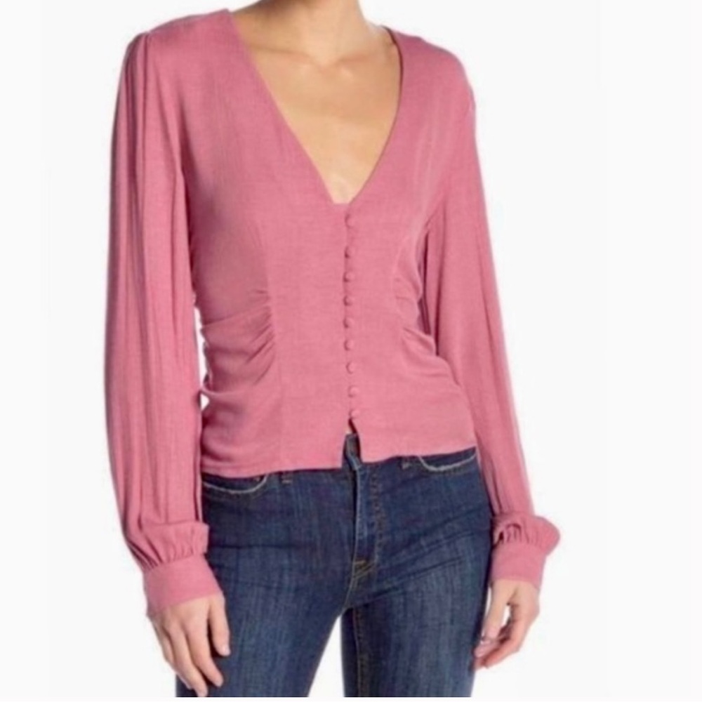 Free People Maise Pink Blouse